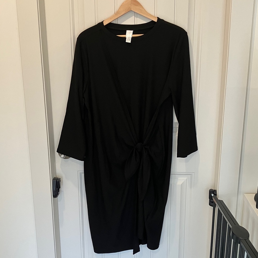 WYNNE LAYERS Dress Tie Wrap Lux Crepe BLACK  XL BNWT